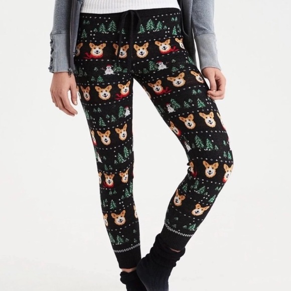 American Eagle Outfitters Pants - American Eagle Christmas Corgi Dog Leggings Pants